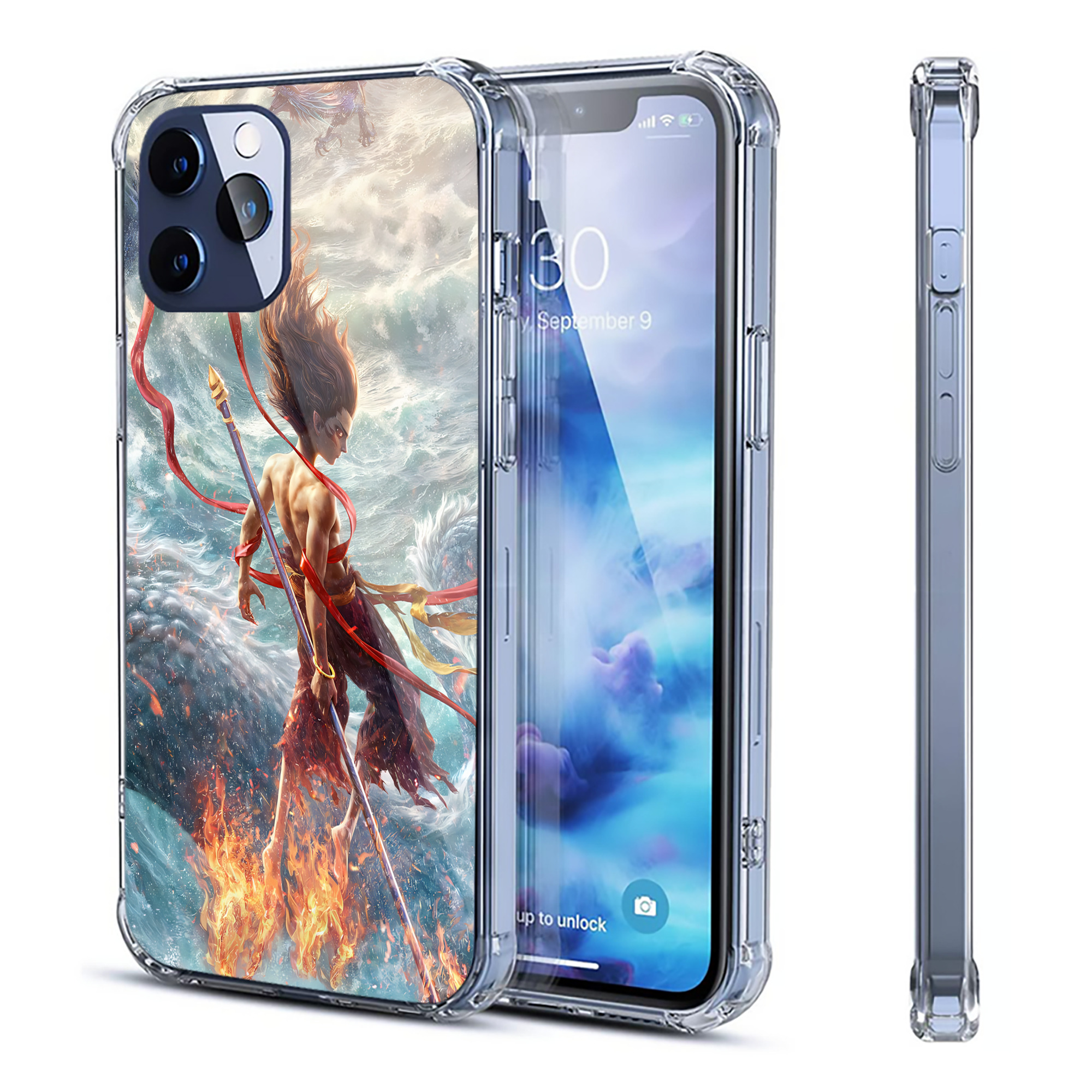（画像用） Ne Zha 2 ナタ 魔童の大暴れ 【iPhone 12シリーズ対応】透明スマホケース（クリアソフトケース）